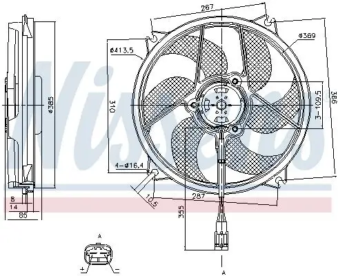 Lüfter, Motorkühlung 12 V NISSENS 85561 Bild Lüfter, Motorkühlung 12 V NISSENS 85561