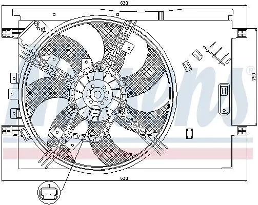 Lüfter, Motorkühlung 12 V NISSENS 85563 Bild Lüfter, Motorkühlung 12 V NISSENS 85563