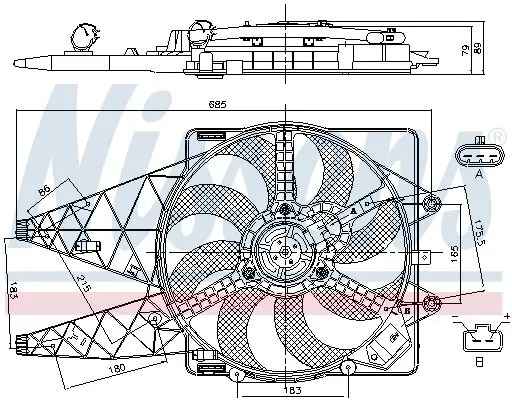 Lüfter, Motorkühlung 12 V NISSENS 85569 Bild Lüfter, Motorkühlung 12 V NISSENS 85569