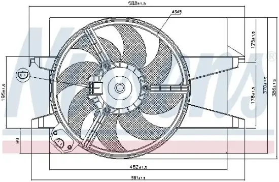 Lüfter, Motorkühlung 12 V NISSENS 85583 Bild Lüfter, Motorkühlung 12 V NISSENS 85583