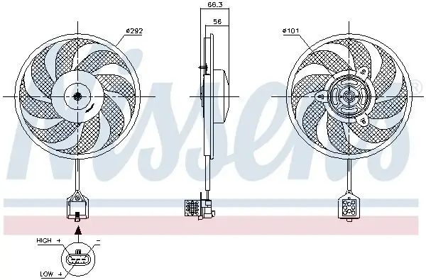 Lüfter, Motorkühlung 12 V NISSENS 85596