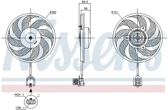 Lüfter, Motorkühlung 12 V NISSENS 85596 Bild Lüfter, Motorkühlung 12 V NISSENS 85596