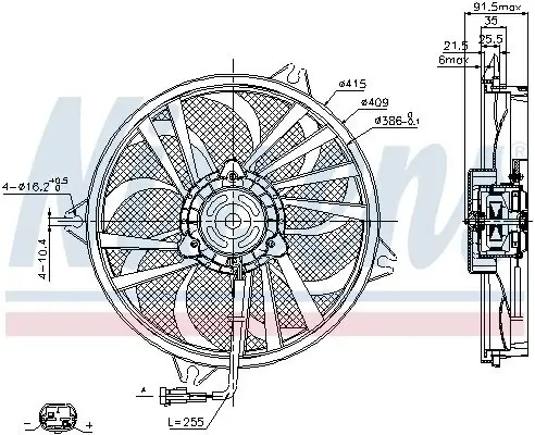 Lüfter, Motorkühlung 12 V NISSENS 85605 Bild Lüfter, Motorkühlung 12 V NISSENS 85605