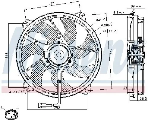 Lüfter, Motorkühlung 12 V NISSENS 85606 Bild Lüfter, Motorkühlung 12 V NISSENS 85606