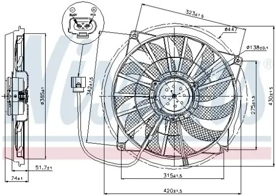 Lüfter, Motorkühlung 12 V NISSENS 85637 Bild Lüfter, Motorkühlung 12 V NISSENS 85637