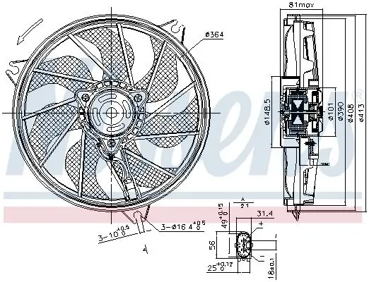 Lüfter, Motorkühlung 12 V NISSENS 85662 Bild Lüfter, Motorkühlung 12 V NISSENS 85662