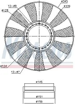 Lüfter, Motorkühlung 12 V NISSENS 85664 Bild Lüfter, Motorkühlung 12 V NISSENS 85664