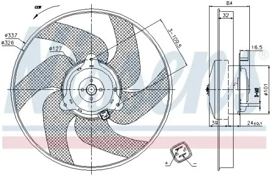 Lüfter, Motorkühlung 12 V NISSENS 85666 Bild Lüfter, Motorkühlung 12 V NISSENS 85666