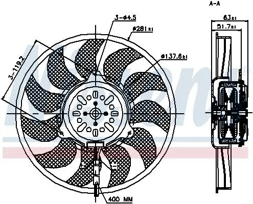 Lüfter, Motorkühlung 12 V NISSENS 85692 Bild Lüfter, Motorkühlung 12 V NISSENS 85692