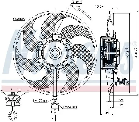 Lüfter, Motorkühlung 12 V NISSENS 85703 Bild Lüfter, Motorkühlung 12 V NISSENS 85703