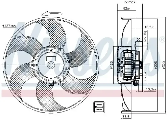 Lüfter, Motorkühlung 12 V NISSENS 85705 Bild Lüfter, Motorkühlung 12 V NISSENS 85705