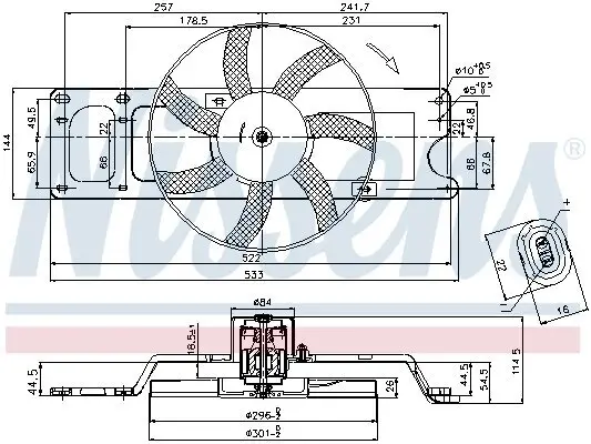 Lüfter, Motorkühlung 12 V NISSENS 85712 Bild Lüfter, Motorkühlung 12 V NISSENS 85712