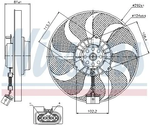 Lüfter, Motorkühlung 12 V NISSENS 85715 Bild Lüfter, Motorkühlung 12 V NISSENS 85715