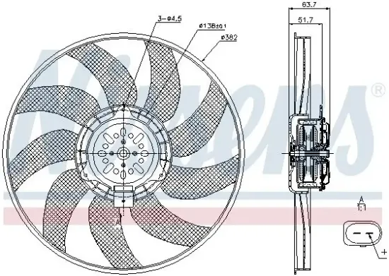 Lüfter, Motorkühlung 12 V NISSENS 85728 Bild Lüfter, Motorkühlung 12 V NISSENS 85728