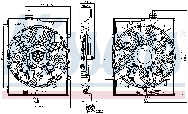 Lüfter, Motorkühlung 12 V NISSENS 85735