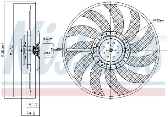 Lüfter, Motorkühlung 12 V NISSENS 85743 Bild Lüfter, Motorkühlung 12 V NISSENS 85743