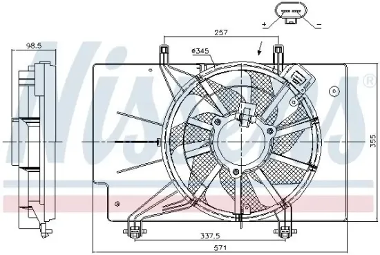 Lüfter, Motorkühlung 12 V NISSENS 85752 Bild Lüfter, Motorkühlung 12 V NISSENS 85752