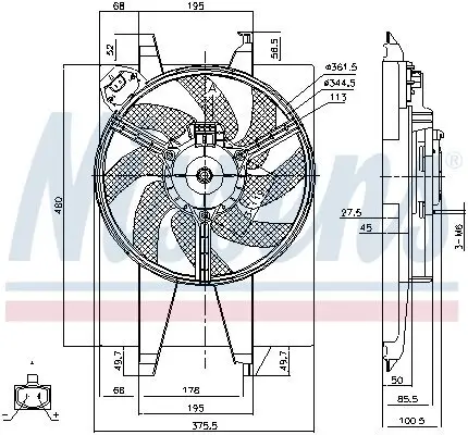 Lüfter, Motorkühlung 12 V NISSENS 85767 Bild Lüfter, Motorkühlung 12 V NISSENS 85767