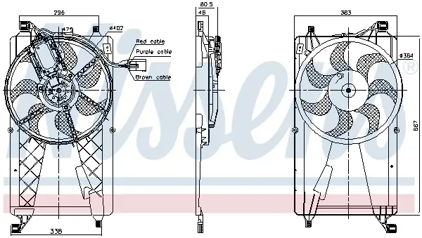Lüfter, Motorkühlung 12 V NISSENS 85771