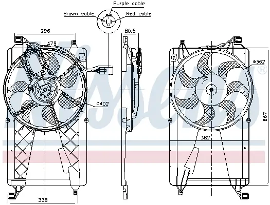 Lüfter, Motorkühlung NISSENS 85772 Bild Lüfter, Motorkühlung NISSENS 85772