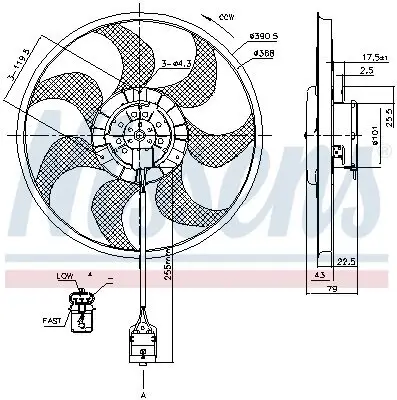 Lüfter, Motorkühlung 12 V NISSENS 85777 Bild Lüfter, Motorkühlung 12 V NISSENS 85777