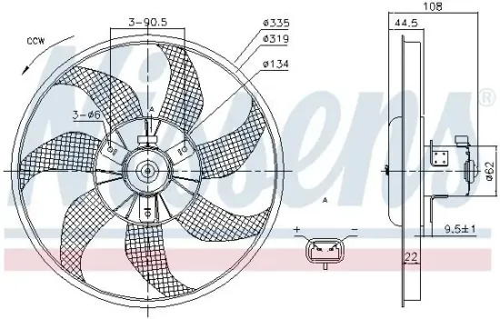 Lüfter, Motorkühlung 12 V NISSENS 85781 Bild Lüfter, Motorkühlung 12 V NISSENS 85781