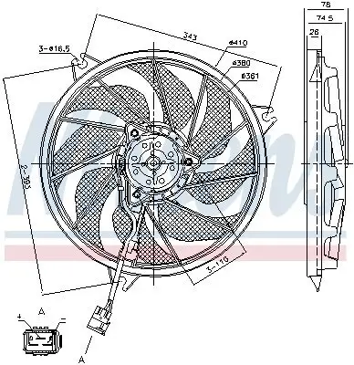 Lüfter, Motorkühlung 12 V NISSENS 85787 Bild Lüfter, Motorkühlung 12 V NISSENS 85787