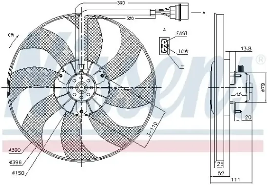 Lüfter, Motorkühlung 12 V NISSENS 85796 Bild Lüfter, Motorkühlung 12 V NISSENS 85796