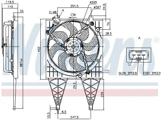 Lüfter, Motorkühlung 12 V NISSENS 85797 Bild Lüfter, Motorkühlung 12 V NISSENS 85797