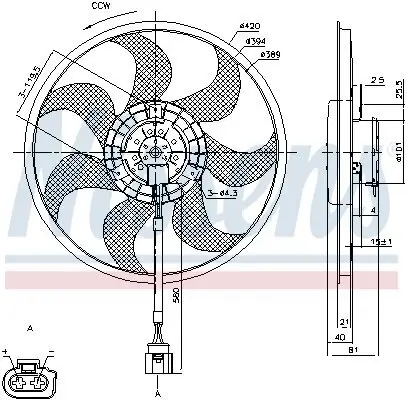 Lüfter, Motorkühlung 12 V NISSENS 85805 Bild Lüfter, Motorkühlung 12 V NISSENS 85805