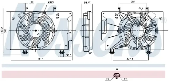 Lüfter, Motorkühlung 12 V NISSENS 85811 Bild Lüfter, Motorkühlung 12 V NISSENS 85811