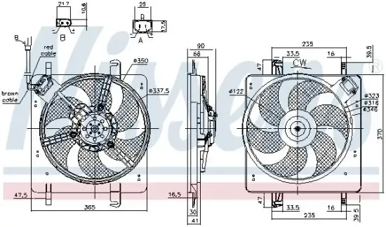 Lüfter, Motorkühlung 12 V NISSENS 85835 Bild Lüfter, Motorkühlung 12 V NISSENS 85835