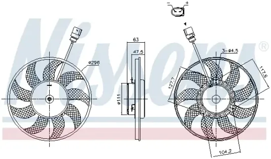 Lüfter, Motorkühlung NISSENS 85866 Bild Lüfter, Motorkühlung NISSENS 85866