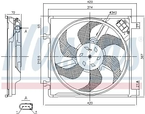 Lüfter, Motorkühlung 12 V NISSENS 85868 Bild Lüfter, Motorkühlung 12 V NISSENS 85868