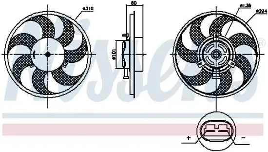 Lüfter, Motorkühlung 12 V NISSENS 85879 Bild Lüfter, Motorkühlung 12 V NISSENS 85879