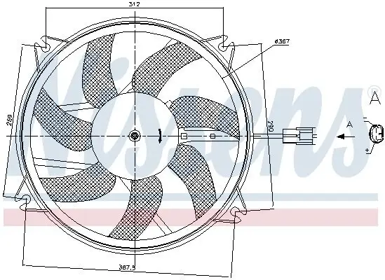 Lüfter, Motorkühlung 12 V NISSENS 85886 Bild Lüfter, Motorkühlung 12 V NISSENS 85886