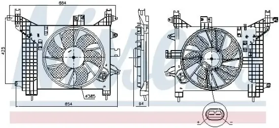 Lüfter, Motorkühlung 12 V NISSENS 85891 Bild Lüfter, Motorkühlung 12 V NISSENS 85891