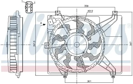 Lüfter, Motorkühlung 12 V NISSENS 85893 Bild Lüfter, Motorkühlung 12 V NISSENS 85893