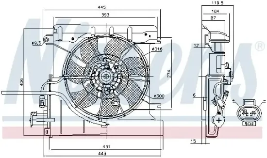 Lüfter, Motorkühlung 12 V NISSENS 85939 Bild Lüfter, Motorkühlung 12 V NISSENS 85939