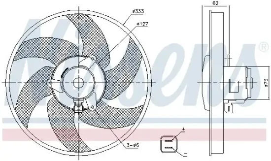 Lüfter, Motorkühlung 12 V NISSENS 85950 Bild Lüfter, Motorkühlung 12 V NISSENS 85950