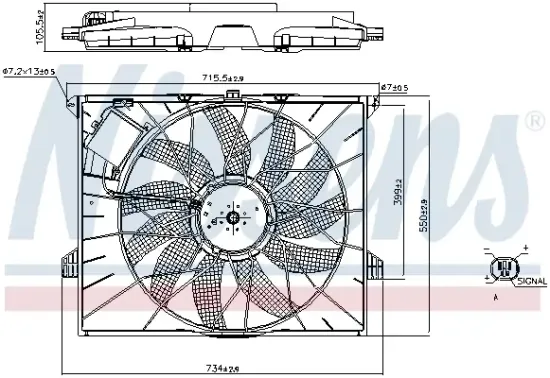 Lüfter, Motorkühlung 12 V NISSENS 85955 Bild Lüfter, Motorkühlung 12 V NISSENS 85955