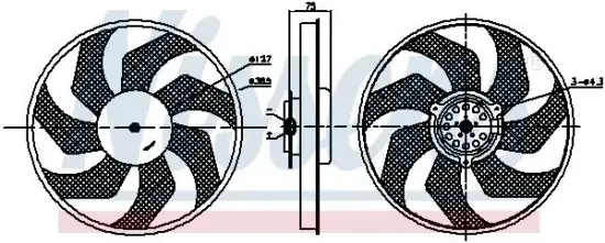 Lüfter, Motorkühlung 12 V NISSENS 85956 Bild Lüfter, Motorkühlung 12 V NISSENS 85956