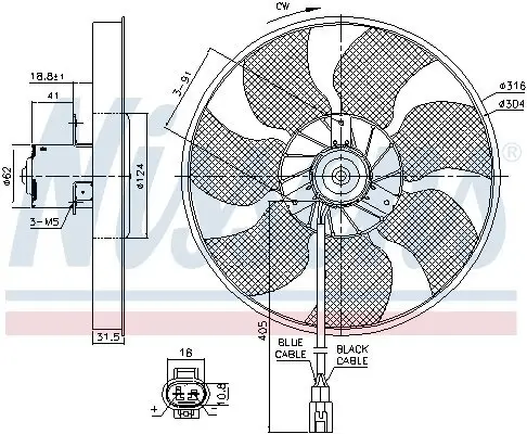 Lüfter, Motorkühlung 12 V NISSENS 85957 Bild Lüfter, Motorkühlung 12 V NISSENS 85957