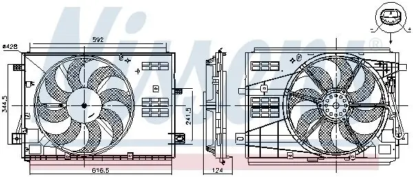 Lüfter, Motorkühlung 12 V NISSENS 85973