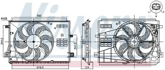 Lüfter, Motorkühlung 12 V NISSENS 85973 Bild Lüfter, Motorkühlung 12 V NISSENS 85973