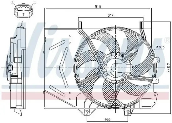 Lüfter, Motorkühlung 12 V NISSENS 85986 Bild Lüfter, Motorkühlung 12 V NISSENS 85986