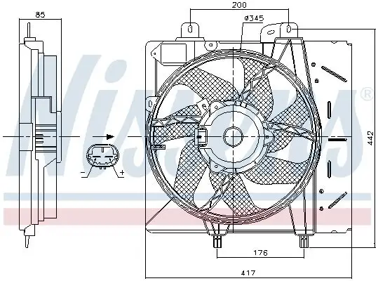 Lüfter, Motorkühlung 12 V NISSENS 85991 Bild Lüfter, Motorkühlung 12 V NISSENS 85991