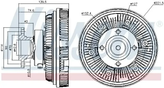 Kupplung, Kühlerlüfter 24 V NISSENS 86039 Bild Kupplung, Kühlerlüfter 24 V NISSENS 86039