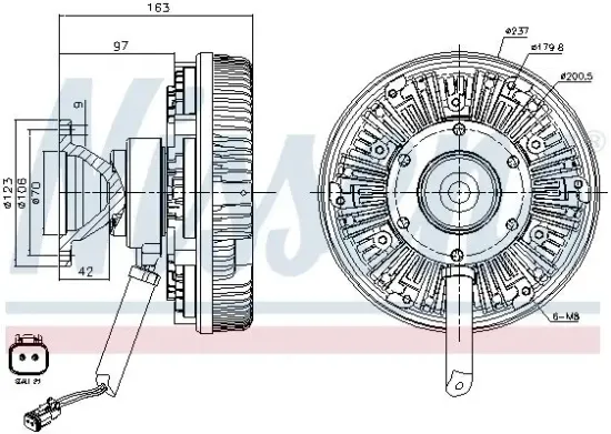 Kupplung, Kühlerlüfter 24 V NISSENS 86106 Bild Kupplung, Kühlerlüfter 24 V NISSENS 86106