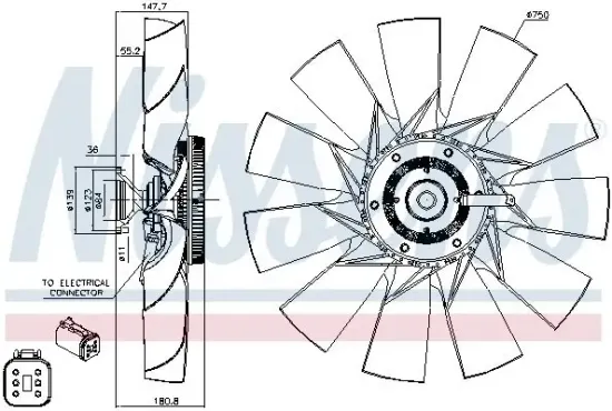 Innenraumgebläse 12 V 12 V NISSENS 87129 Bild Innenraumgebläse 12 V 12 V NISSENS 87129